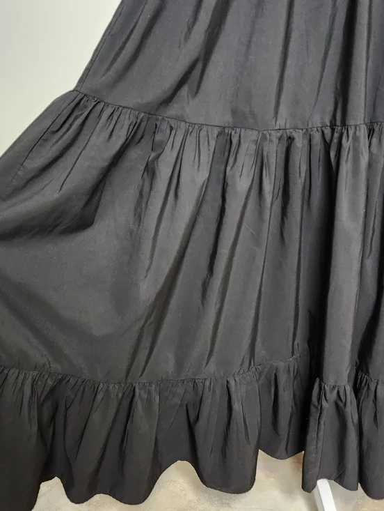 Zara Women's Black Smocked Bodice Sleeveless Tiered Maxi Dress Med Summer Casual - Picture 5 of 11